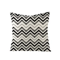 Square black and white geometric wave pattern pillow case with bohemian texture - Black White Wave Dot Style (JYM047-8) / 45x45CM (No Core)