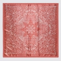 Koraalroze zijden vierkante sjaal met paisley motief en witte florale details voor dames - Koraal Roze Paisley Stijl (BX-13)