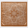 Vierkante satijnen sjaal in karameloranje en wit met klassiek paisley-patroon - Karamel Oranje Wit Paisley (BX-14)