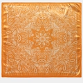 Oranje zijden sjaal met paisleyprint en bloemmotieven op een glad satijnen vierkant - Oranjegeel Paisley Stijl (BX-8)