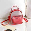Red translucent PVC crossbody bag with matching purse and Little Beauty lettering - Red