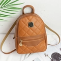 Kleiner brauner Damenrucksack aus PU-Leder mit klassischem Steppmuster-Design - Dunkelbraun