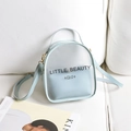 Mini light blue translucent backpack with Little Beauty print and adjustable straps - Light Blue
