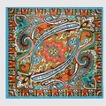 90cm zijden sjaal met paisley-print in bruin en oranje voor Afrikaanse vrouwen - Meerkleurige Mix Paisley (BX-6)