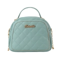 Borsa a tracolla trapuntata verde salvia con catena dorata e manico elegante - Blu