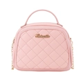 Borsa a tracolla rosa trapuntata a rombi con manico e catena in metallo dorato - Rosa