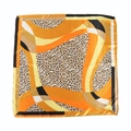 Quadratisches Seidentuch mit Leopardenmuster und geometrischen Motiven in Orange - 60*60cm / Gelb(3#)