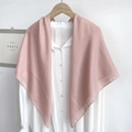 Pale pink 90x90cm solid square scarf made of soft lightweight fabric for women - Pink