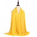 Lightweight bright yellow 75D pearl chiffon long shawl scarf with breathable texture - Ginger Yellow