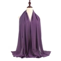 Deep purple 75D pearl chiffon headscarf with lightweight breathable fabric and hemmed edges - Violet