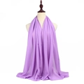 Light purple 75D pearl chiffon scarf, breathable solid color lightweight hijab wrap - Light Purple