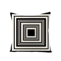 Modern black and white geometric square pillowcase with concentric square pattern - Concentric Square Geometric Style (JYM047-11) / 45x45CM (No Core)