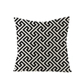 Square polyester pillow cover featuring classic black and white meander geometric patterns - Classic Meander Pattern Style (JYM047-16) / 45x45CM (No Core)