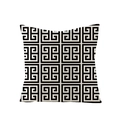 Square polyester pillowcase featuring black and white geometric Greek key patterns - Continuous Meander Style (JYM047-20) / 45x45CM (No Core)
