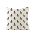 Square beige pillowcase with black geometric tree pattern in Nordic style aesthetic - Geometric Tree Repeat Style (JYM047-24) / 45x45CM (No Core)