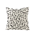 Square pillowcase featuring black geometric Memphis patterns on cream linen fabric - Memphis Style Geometric Style (JYM047-29) / 45x45CM (No Core)