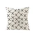 Square pillow cover with black X geometric pattern on off-white woven fabric - Hand-drawn X Symbols Style (JYM047-30) / 45x45CM (No Core)