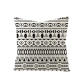 Square beige pillow cover with black geometric patterns and bohemian ethnic design - Tribal Geometric Print Style (JYM047-31) / 45x45CM (No Core)