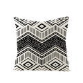 Modern black and white geometric polyester pillowcase with African wave and dot patterns - Black White Geometric Mix Style (JYM047-32) / 45x45CM (No Core)
