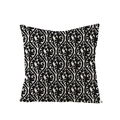 Square polyester pillowcase featuring black and white geometric damask patterns - Symmetric Damask Geometric Style (JYM047-36) / 45x45CM (No Core)