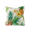 Tropical pattern pillowcase featuring pineapple, hibiscus flowers and palm leaves print - Pineapple and Hibiscus Pattern (JYM027-5)