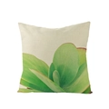 Tropical green plant leaf print pillowcase in soft polyester with linen texture - Broadleaf Plant Pattern (JYM027-15)