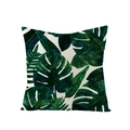 Tropical monstera leaf print pillowcase with cotton linen texture for sofa decor - Tropical Broadleaf Mix Pattern (JYM027-22)
