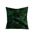 Square dark green tropical palm leaf print pillowcase made of durable polyester fabric - Dark Green Forest Pattern (JYM027-24)