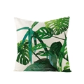 Square tropical monstera leaf print pillowcase in breathable polyester fabric - Layered Monstera Leaf Pattern (JYM027-30)