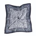 Vintage Satin-Halstuch mit Paisley-Muster für Damen in Schwarz und Grau - Schwarz
