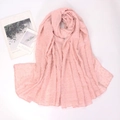 Light pink cotton linen scarf with gold foil dots for women, soft long shawl wrap - Light Pink (7)