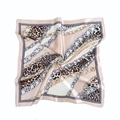 Champagne pink leopard and chain print 60cm square satin scarf for women's headwear - Champagne Pink (Order Style)