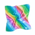 Rainbow gradient silk-like square scarf 60cm for dance and performance in spiral fold - 60*60cm / Green Gradient