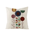 Modern minimalist geometric flower pattern cushion cover in textured polyester fabric - Minimalist Abstract Geometric Floral (JYM061-5)