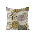 Polyester cushion cover with Nordic abstract forest print in warm pastel tones - Nordic Colorful Abstract Forest (JYM061-15)