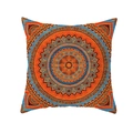 Boho Mandala throw pillow cover in vibrant orange and blue geometric ethnic pattern - Orange Yellow Blue Red Mandala Style (TPR208-2)