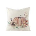 Square watercolor pumpkin and floral pattern throw pillow cover in soft lilac - 45x45cm (No Insert) / Macaron Color Pumpkin Mix (JYM057-7)