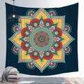 Blue and yellow mandala tapestry with bohemian geometric patterns for wall decoration - Cgt019-4 / 95*73 (brushed Finish)