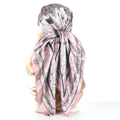 Foulard quadrato in raso 90cm con stampa leopardata e catene rosa e grigie - Leopardo Rosa