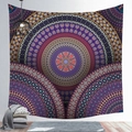 Bohemian mandala tapestry with purple and orange patterns on a grey interior wall - Cgt019-7 / 95*73 (brushed Finish)
