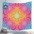 Bohemian mandala tapestry with vibrant rainbow gradient pattern for wall decor - Rainbow Gradient Mandala (CGT019-11) / 95x73cm Brushed Style