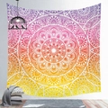 Bohemian purple to yellow gradient mandala wall tapestry in soft polyester fabric - Cgt019-13 / 95*73 (brushed Finish)