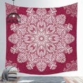Bohemian mandala tapestry in deep red and white for wall decoration and home aesthetics - Cgt019-14 / 95*73 (brushed Finish)