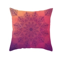 Boho Mandala cushion cover with orange and purple gradient geometric pattern on white background - Orange Red Purple Gradient Mandala Style (TPR208-18)