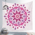 Pink heart mandala tapestry bohemian wall hanging decoration for bedroom and living room - Cgt019-15 / 95*73 (brushed Finish)