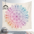 Rainbow gradient mandala wall tapestry with bohemian geometric patterns for home decor - Cgt019-16 / 95*73 (brushed Finish)