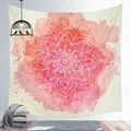 Mandala tapestry with pink and red floral gradient pattern on cream fabric background - Cgt019-18 / 95*73 (brushed Finish)