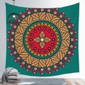 Bohemian dark green mandala tapestry with colorful circular patterns for home decor - Cgt019-22 / 95*73 (brushed Finish)