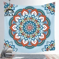 Blue and orange Mandala tapestry with bohemian geometric patterns for wall decor - Cgt019-23 / 95*73 (brushed Finish)