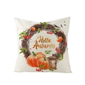 Fall pumpkin pillow cover with Hello Autumn print and vintage lamp design - 45x45cm (No Insert) / Hello Autumn Vintage Lamp (JYM057-30)